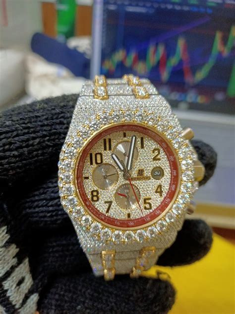 replica fully iced out watches|iced out spinner watch.